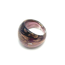 Handmade Glass Acrylic Ring Orchid Glim Radiant Infinity Band