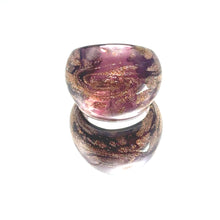 Handmade Glass Acrylic Ring Orchid Glim Radiant Infinity Band