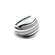 Handmade Glass Acrylic Ring Plum Harmony White Infinity Band