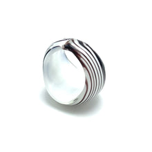 Handmade Glass Acrylic Ring Plum Harmony White Infinity Band