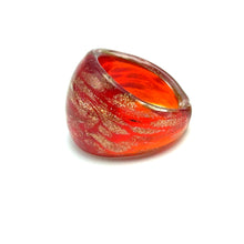 Handmade Glass Acrylic Ring Ember Brilliance Gilded Infinity Band