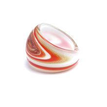 Handmade Glass Acrylic Ring Orange Sunlit Radiance Infinity Band