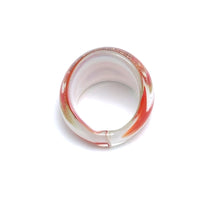 Handmade Glass Acrylic Ring Orange Sunlit Radiance Infinity Band