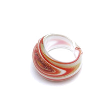 Handmade Glass Acrylic Ring Orange Sunlit Radiance Infinity Band