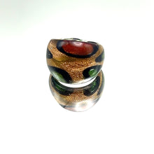 Handmade Glass Acrylic Ring Autumn Citrus Golden Foliage Infinity Band