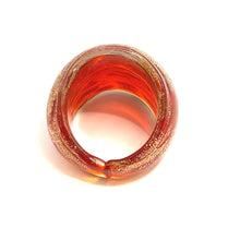 Handmade Glass Acrylic Ring Gilded Ember's Brilliance Infinity Band