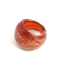 Handmade Glass Acrylic Ring Gilded Ember's Brilliance Infinity Band