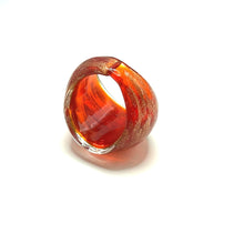 Handmade Glass Acrylic Ring Gilded Ember's Brilliance Infinity Band