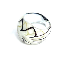 Handmade Glass Acrylic Ring Winter Christmas Harmony Infinity Band