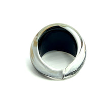 Handmade Glass Acrylic Ring Gilded Monochrome Elegance Infinity Band