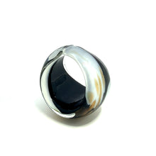 Handmade Glass Acrylic Ring Gilded Monochrome Elegance Infinity Band