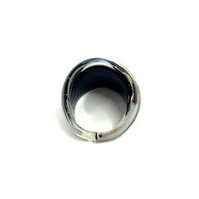 Handmade Glass Acrylic Ring Monochrome Gilded Elegance Infinity Band