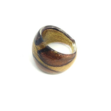 Handmade Glass Acrylic Ring Autumn Gleaming Elegance Infinity Band