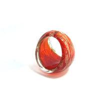 Handmade Glass Acrylic Ring Brilliance of Gilded Ember Infinity Band