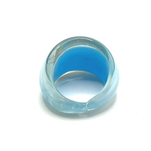 Handmade Glass Acrylic Ring Ocean Breeze Elegance Infinity Band