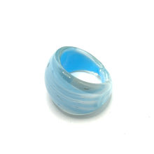 Handmade Glass Acrylic Ring Ocean Breeze Elegance Infinity Band