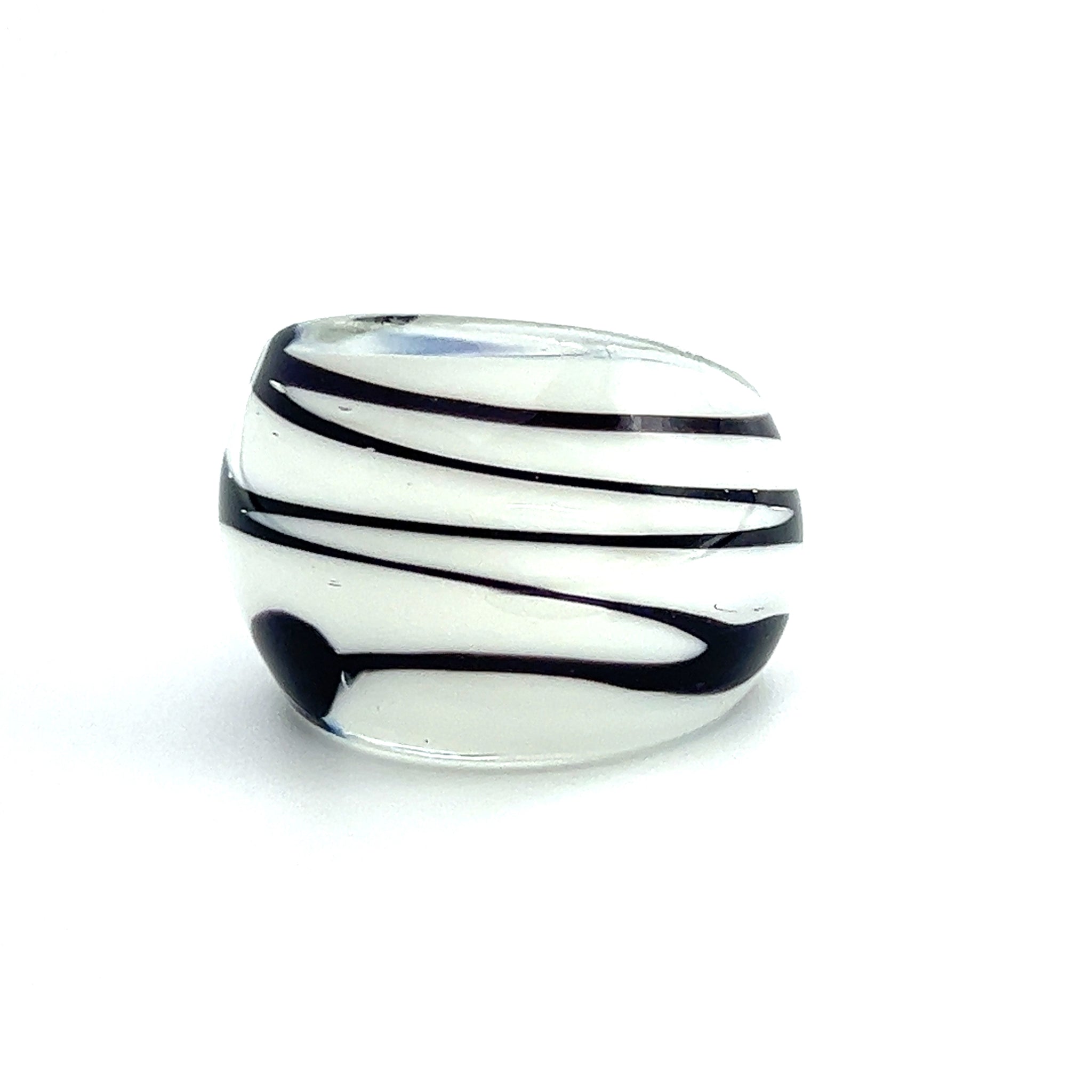 Handmade Glass Acrylic Ring Opulent Zebra Stylist Infinity Band