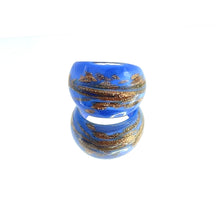 Handmade Glass Acrylic Ring Azure Opulent Gilded Infinity Band