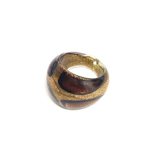 Handmade Glass Acrylic Ring Gleaming Autumn Elegance Infinity Band