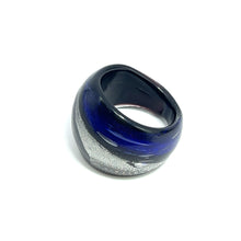 Handmade Glass Acrylic Ring Radiance Aqua Artistry Infinity Band