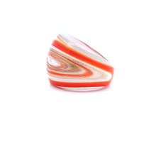 Handmade Glass Acrylic Ring Sunlit Orange Radiance Infinity Band