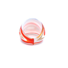 Handmade Glass Acrylic Ring Sunlit Orange Radiance Infinity Band