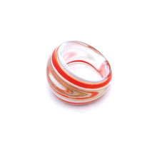 Handmade Glass Acrylic Ring Sunlit Orange Radiance Infinity Band