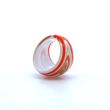 Handmade Glass Acrylic Ring Sunlit Orange Radiance Infinity Band