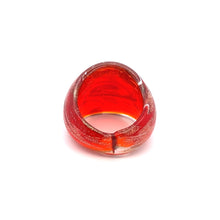 Handmade Glass Acrylic Ring Amber Hue Radiant Infinity Band