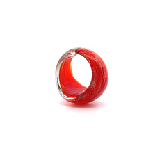 Handmade Glass Acrylic Ring Amber Hue Radiant Infinity Band