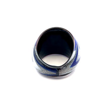 Handmade Glass Acrylic Ring Galactic Luster Azure Infinity Band