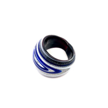 Handmade Glass Acrylic Ring Galactic Luster Azure Infinity Band