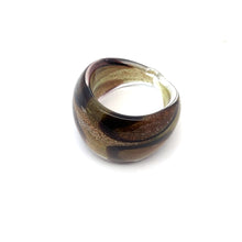 Handmade Glass Acrylic Ring Gleaming Elegance Autumn Infinity Band
