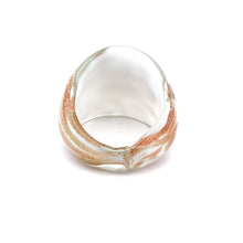 Handmade Glass Acrylic Ring Delight Gilded Snowfall Infinity Band