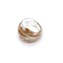 Handmade Glass Acrylic Ring Delight Gilded Snowfall Infinity Band