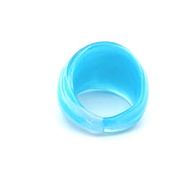 Handmade Glass Acrylic Ring Ocean Serenity Frost Infinity Band