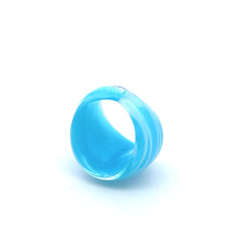 Handmade Glass Acrylic Ring Ocean Serenity Frost Infinity Band