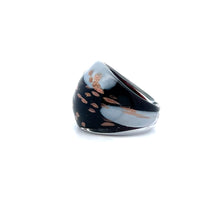 Handmade Glass Acrylic Ring Elegance Gilded Monochrome Infinity Band