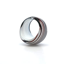 Handmade Glass Acrylic Ring Harmony Plum White Infinity Band