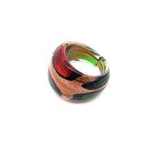 Handmade Glass Acrylic Ring Citrus Autumn Golden Foliage Infinity Band