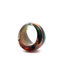 Handmade Glass Acrylic Ring Citrus Autumn Golden Foliage Infinity Band