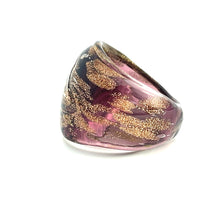 Handmade Glass Acrylic Ring Golden Radiance Orchid Infinity Band