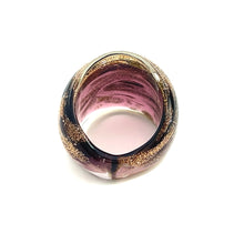 Handmade Glass Acrylic Ring Golden Radiance Orchid Infinity Band