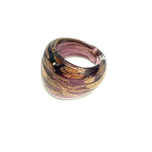 Handmade Glass Acrylic Ring Golden Radiance Orchid Infinity Band