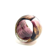 Handmade Glass Acrylic Ring Golden Radiance Orchid Infinity Band