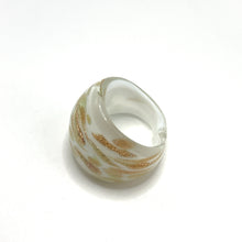 Handmade Glass Acrylic Ring Delight Snowfall Gilded Infinity Band