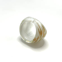 Handmade Glass Acrylic Ring Delight Snowfall Gilded Infinity Band
