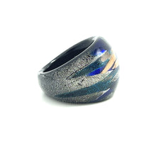 Handmade Glass Acrylic Ring Aqua Fusion Celestial Infinity Band