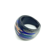 Handmade Glass Acrylic Ring Aqua Fusion Celestial Infinity Band