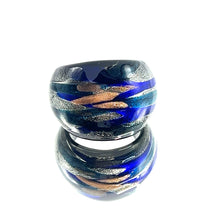 Handmade Glass Acrylic Ring Aqua Fusion Celestial Infinity Band